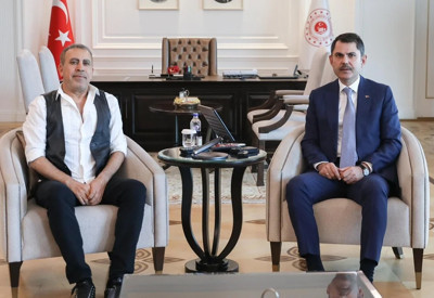 Murat Kurum, sanatçı Haluk Levent'i kabul etti