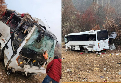Kütahya'da işçi servisi şarampole savruldu: 1 ölü, 7 yaralı