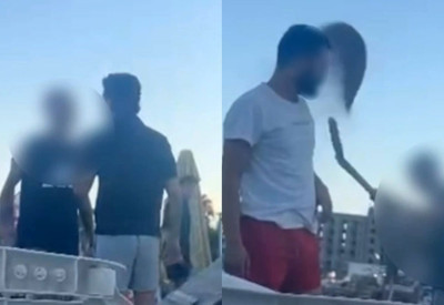 Halk plajında şezlong gerginliği! İşletmeci tatilcilerin üzerine kürekle kum fırlattı