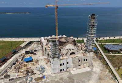 Rize'de Recep Tayyip Erdoğan Camii’nin inşaatı sürüyor