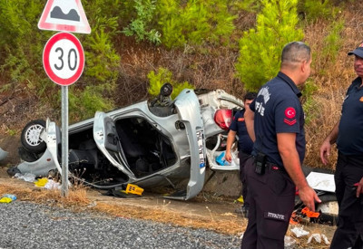 Aydın’da feci kaza! Otomobil takla attı; 1 ölü, 4 yaralı