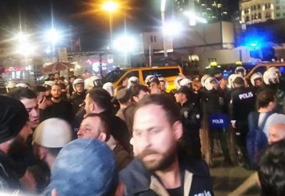 Taksim karıştı! Polis müdahale etti...