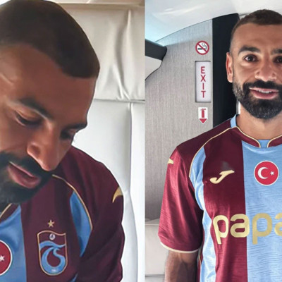 Mohamed Salah uçakta 61 numaralı formayı giydi! Trabzonspor taraftarına seslendi