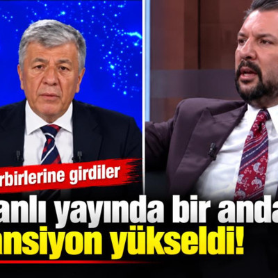 Canlı yayında bir anda tansiyon yükseldi! Birbirlerine girdiler