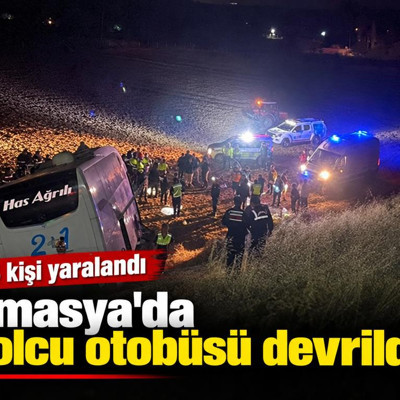 Amasya'da yolcu otobüsü devrildi: 24 yaralı