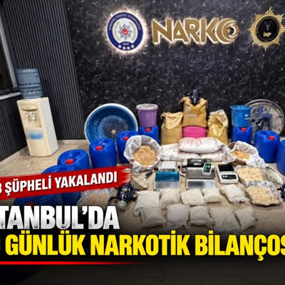 İstanbul'da üç günlük narkotik bilançosu: 188 şüpheli yakalandı