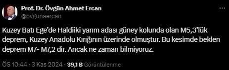Deprem Uzmanı Ahmet Ercan açıkladı: İşte 7.2 büyüklüğünde deprem beklenen bölge! - Resim : 1