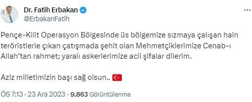 6 askerimiz şehit oldu: Siyasilerden peş peşe taziye mesajları - Resim : 7