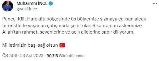 6 askerimiz şehit oldu: Siyasilerden peş peşe taziye mesajları - Resim : 8