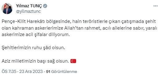 6 askerimiz şehit oldu: Siyasilerden peş peşe taziye mesajları - Resim : 1