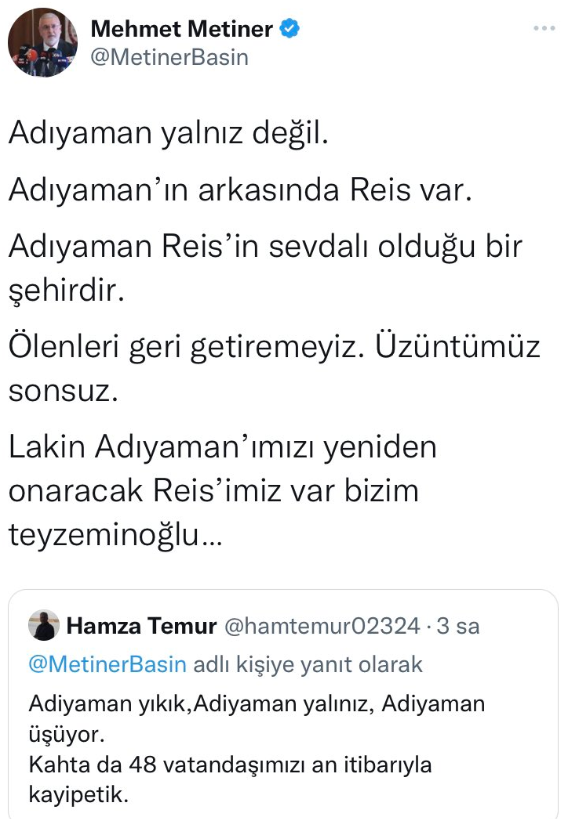 Mehmet Metiner'den tepki çeken Adıyaman paylaşımı! Depremden sonra yazdı ve sildi... - Resim : 1