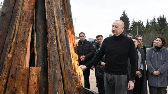 Azerbaycan Cumhurbaşkanı İlham Aliyev, Hocavent'te Nevruz ateşini yaktı