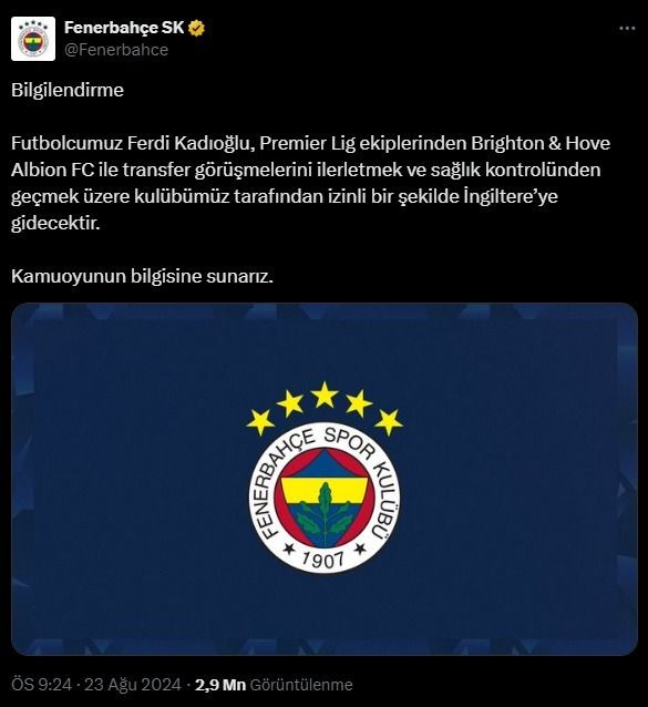 Fenerbahçe ve Brighton, Ferdi Kadıoğlu için anlaştı: Resmi açıklama geldi! - Resim: 2