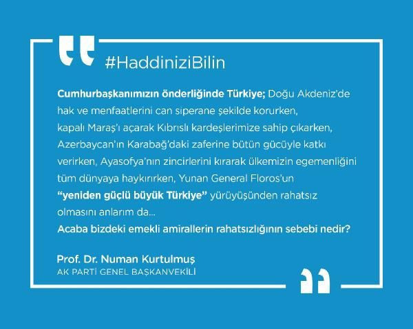 AK Parti'li Kurtulmuş: Emekli Amirallerin rahatsızlığının sebebi nedir? - Resim : 1