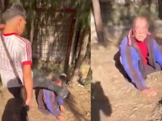 Sokakta uyuyan yaşlı adamı uyandırıp yüzüne tekme attılar! İki şüpheli gözaltında