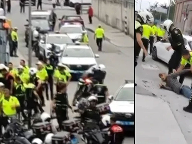 Polise bıçakla saldıran şüpheli ayağından vurularak yakalandı