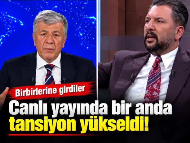Canlı yayında bir anda tansiyon yükseldi! Birbirlerine girdiler