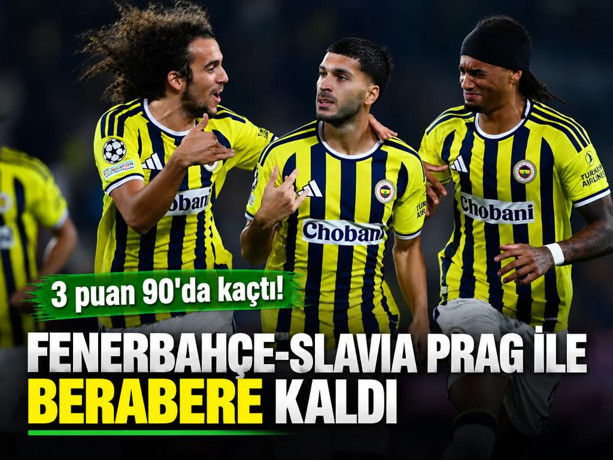Fenerbahçe-Slavia Prag ile berabere kaldı! 3 puan 90'da kaçtı!