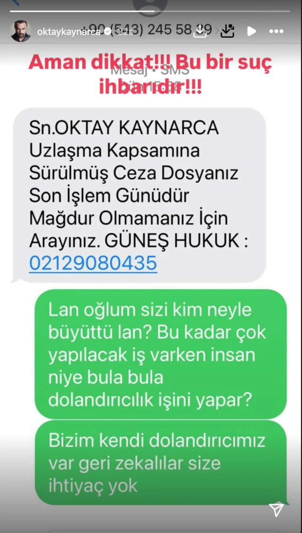 Oktay Kaynarca kızdıran dolandırıcılık mesajını paylaştı: "Geri zekalılar size ihtiyaç yok" - Resim : 1