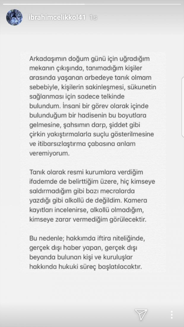 İbrahim Çelikkol: Kavga etmedim sakinleştirdim - Resim : 1