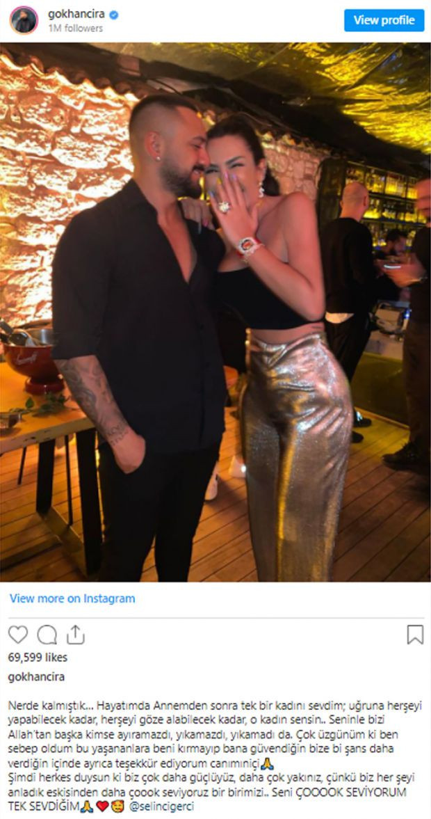 4 ay önce boşanan Selin Ciğerci ile Gökhan Çıra barıştı - Resim : 1