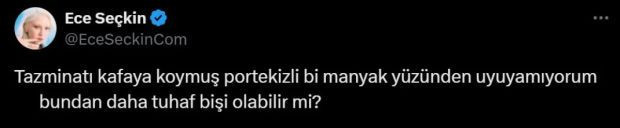 Şarkıcı Ece Seçkin'den Jose Mourinho'ya sert sözler: Tazminatı kafaya koymuş Portekizli manyak... - Resim : 1