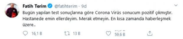Fatih Terim'in koronavirüs testi pozitif çıktı - Resim : 1