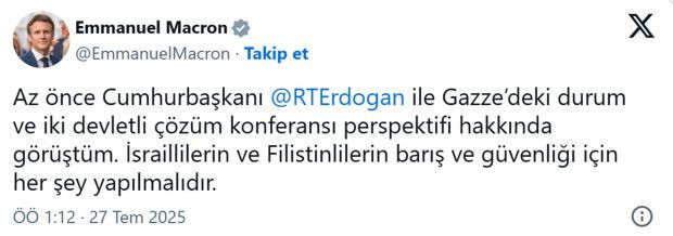 Cumhurbaşkanı Erdoğan Macron ile görüştü - Resim : 1