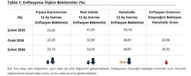 Piyasa katılımcıları ve reel sektörün enflasyon beklentisi düştü - Resim : 2