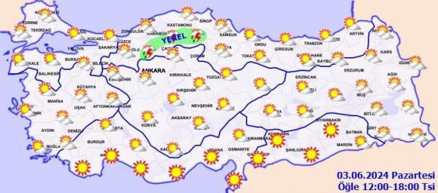 Harita paylaşıldı: Meteoroloji'den hava durumu raporu - Resim : 1
