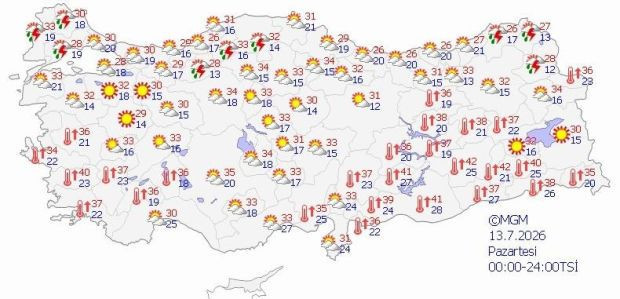 Meteoroloji'den yeni harita: Sağanak ve kavurucu sıcaklar aynı anda geliyor - Resim : 3