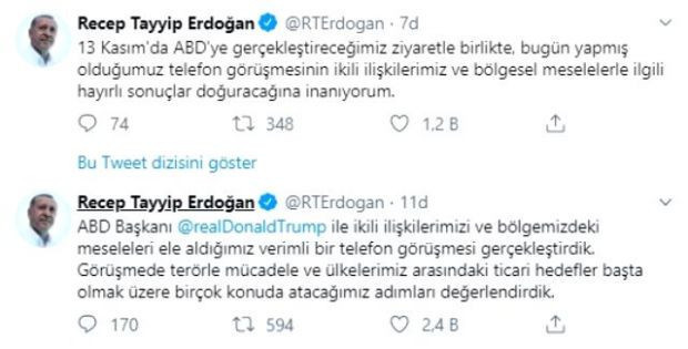 Erdoğan'dan gece yarısı Trump tweeti! - Resim : 1