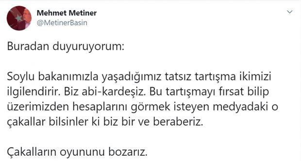 Mehmet Metiner'den Süleyman Soylu paylaşımı - Resim : 1