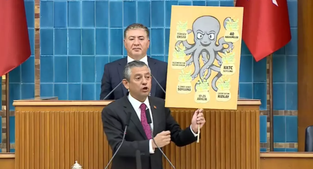 Özgür Özel'den flaş mesajlar! Kürsüden iki ahtapot gösterdi... "Tayyip beyin esas ahtapotunu göstereyim" - Resim : 5