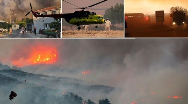 Çanakkale'de alevlerle mücadele sürüyor! Tarihi alan kapatıldı! - Resim : 1