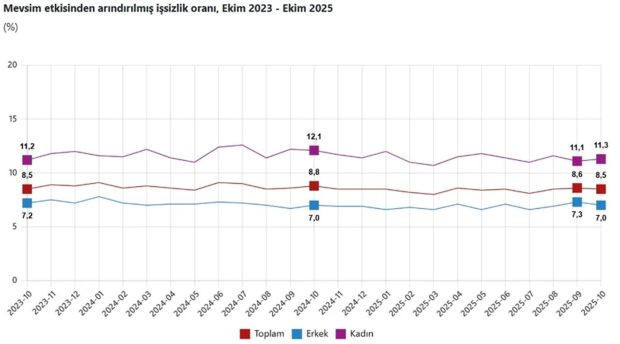 TÜİK işsizlik rakamlarını duyurdu: Gençlerde artış, genel oranda düşüş - Resim : 1