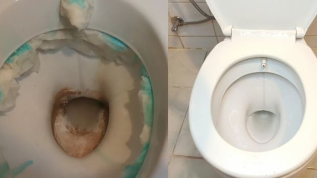 Klozetteki sarı lekeleri anında söküp atıyor: Bu yöntemi uygulayınca sadece sifonu çekmek yetiyor. - Resim : 1