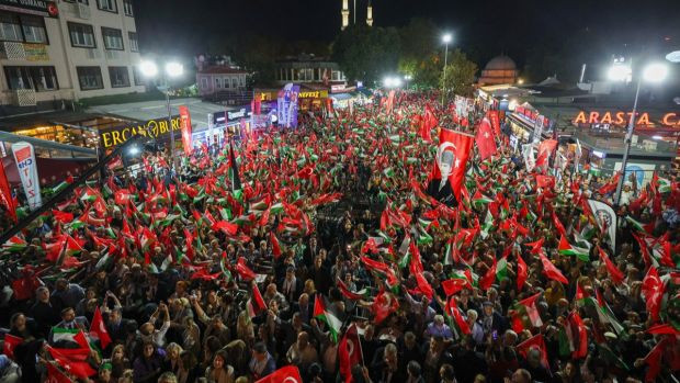 Özel, 'Filistin'e Destek' mitinginde konuştu: 'Sumud insanlığın vicdanıdır, sumud hepimizin vicdanıdır' - Resim : 1