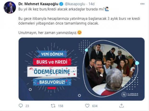 Bakan Kasapoğlu'ndan öğrencilere burs müjdesi - Resim : 1