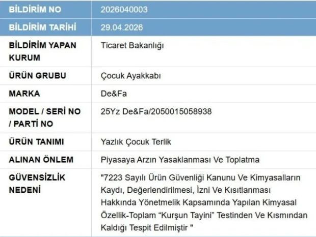 &Ccedil;ocuk terliği i&ccedil;in toplatma kararı! Anne babalar dikkat - Resim : 1
