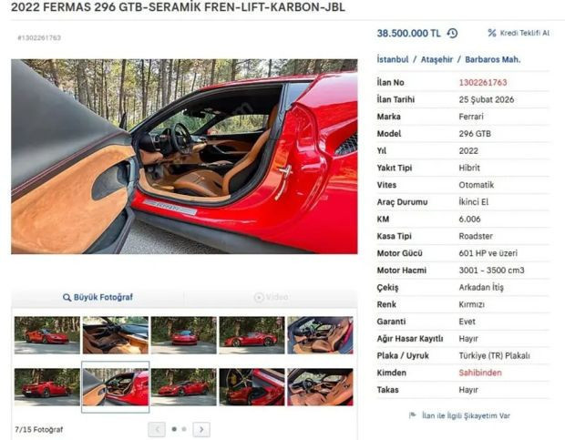 Dilan ve Engin Polat'ın kırmızı Ferrari&rsquo;si satışa &ccedil;ıktı! İstenen fiyat dudak u&ccedil;uklattı - Resim : 1