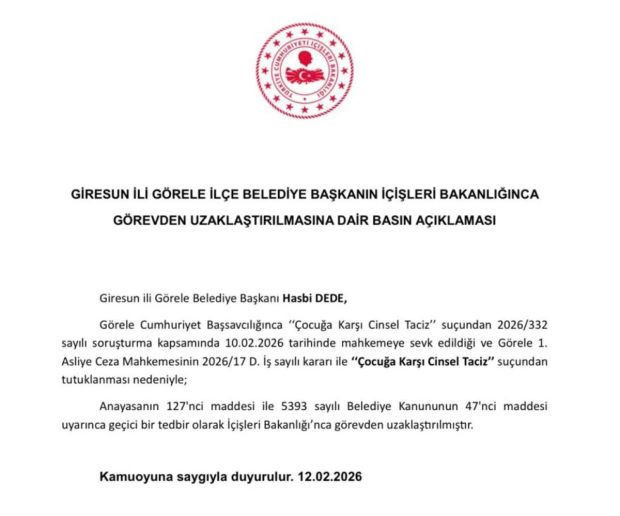 Görele Belediye Başkanı Hasbi Dede görevden uzaklaştırıldı - Resim : 1