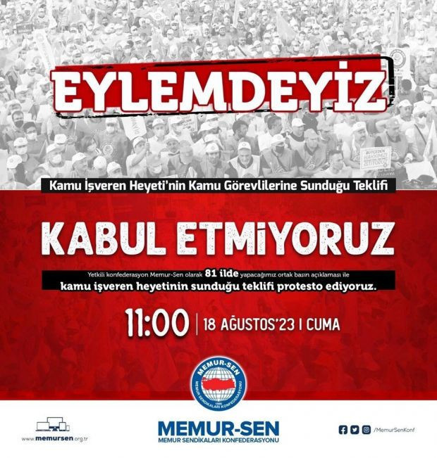 Memur ve memur emeklileri için ikinci zam teklifi belli oldu! Memur-Sen'den protesto kararı - Resim : 1