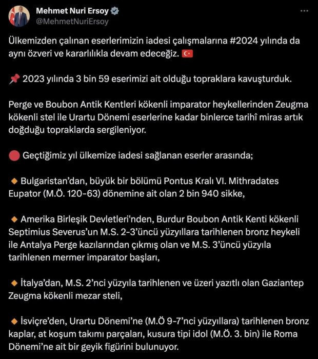 Türkiye'den çalınmışlardı! Bakan paylaştı: 3 bin 59 eser geri getirildi - Resim : 3