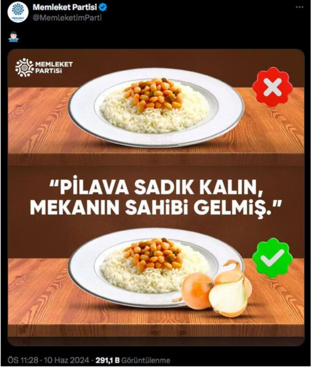 Mekanın sahibi geldi diyen Sinan Oğan'a Memleket Partisin'den soğanlı yanıt - Resim : 1