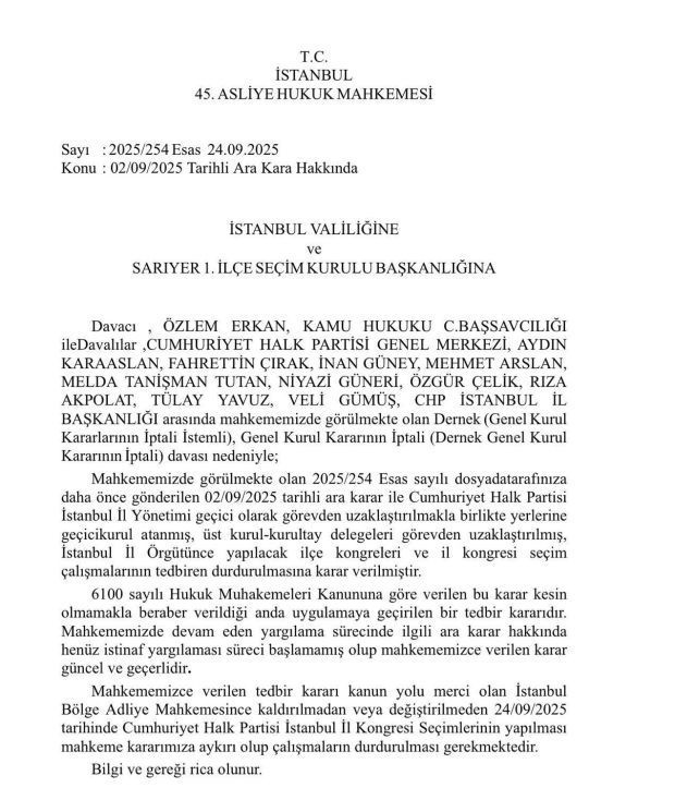 CHP İstanbul İl Kongresi için durdurma kararı! - Resim : 1