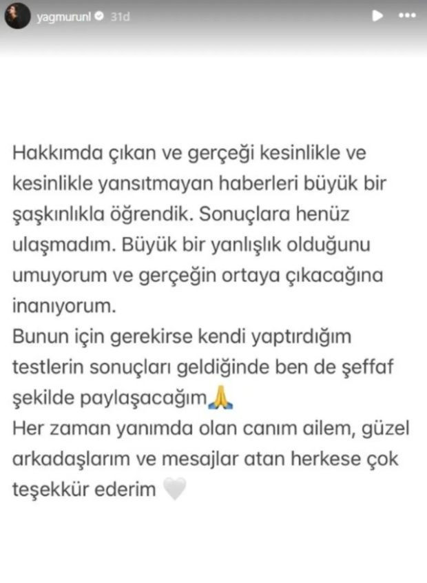 Uyuşturucu testi pozitif &ccedil;ıkmıştı: T&uuml;rkan Şoray'ın kızı Yağmur &Uuml;nal sessizliğini bozdu - Resim : 1