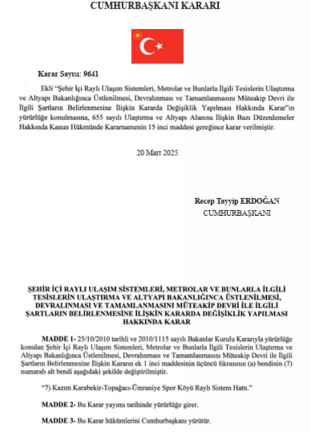 İstanbul'da metro kararı! İBB'nin elinden alındı Bakanlığa devredildi - Resim : 1