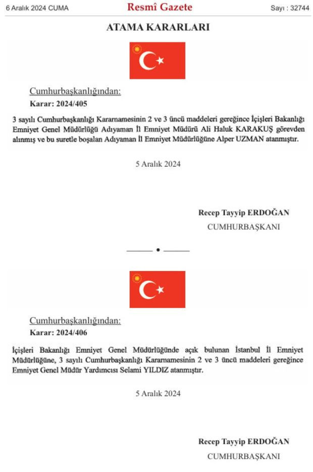 İstanbul ve Adıyaman emniyetine yeni atamalar - Resim : 1
