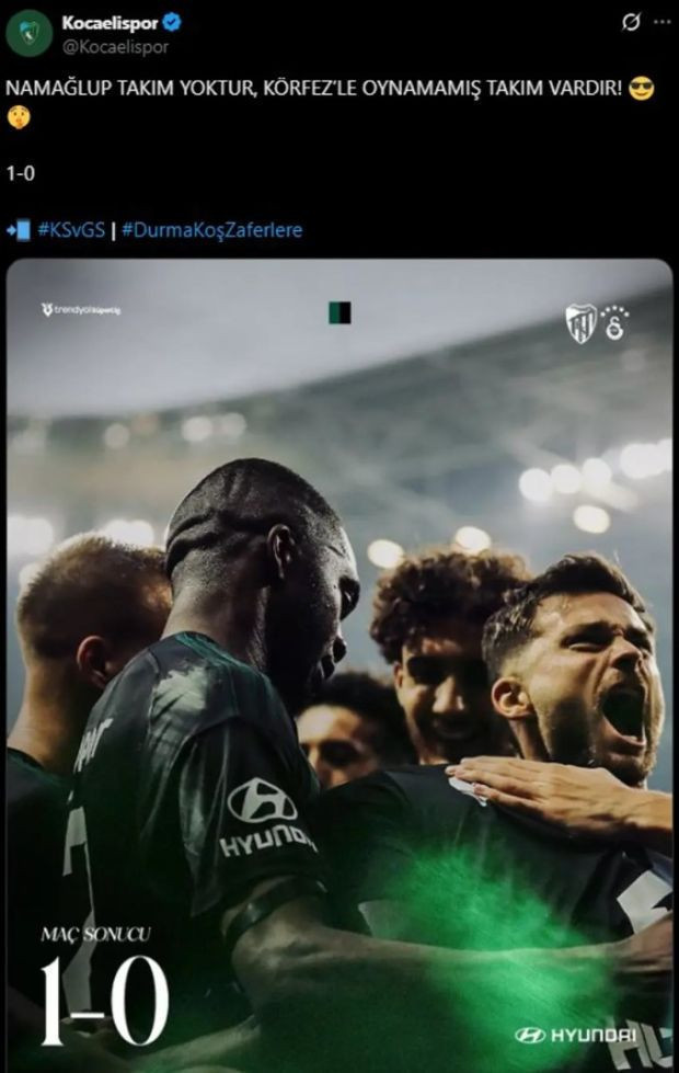 Kocaelispor'dan Galatasaray paylaşımı geldi: "Namağlup takım yoktur" - Resim : 3